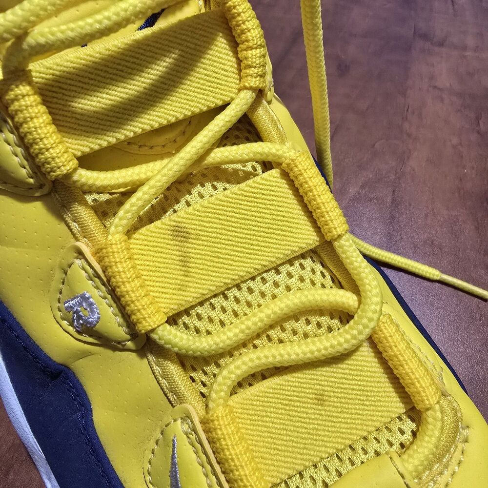 Nike Air Uptempo House Of Hoops Michigan Maize And Blue Lace Up Sneakers 10.5 - Picture 8 of 8